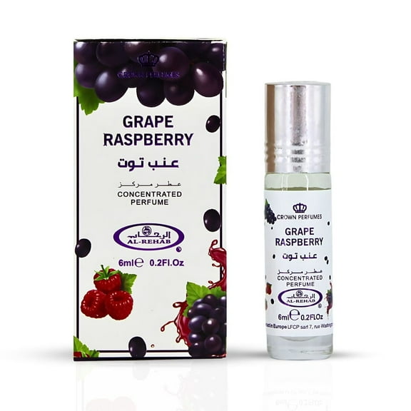 Grape Raspberry Perfume Oil CPO 6ML (0.2 OZ) By Al Rehab | Fruity, Floral, Sweet, Vibrant Fragrance.