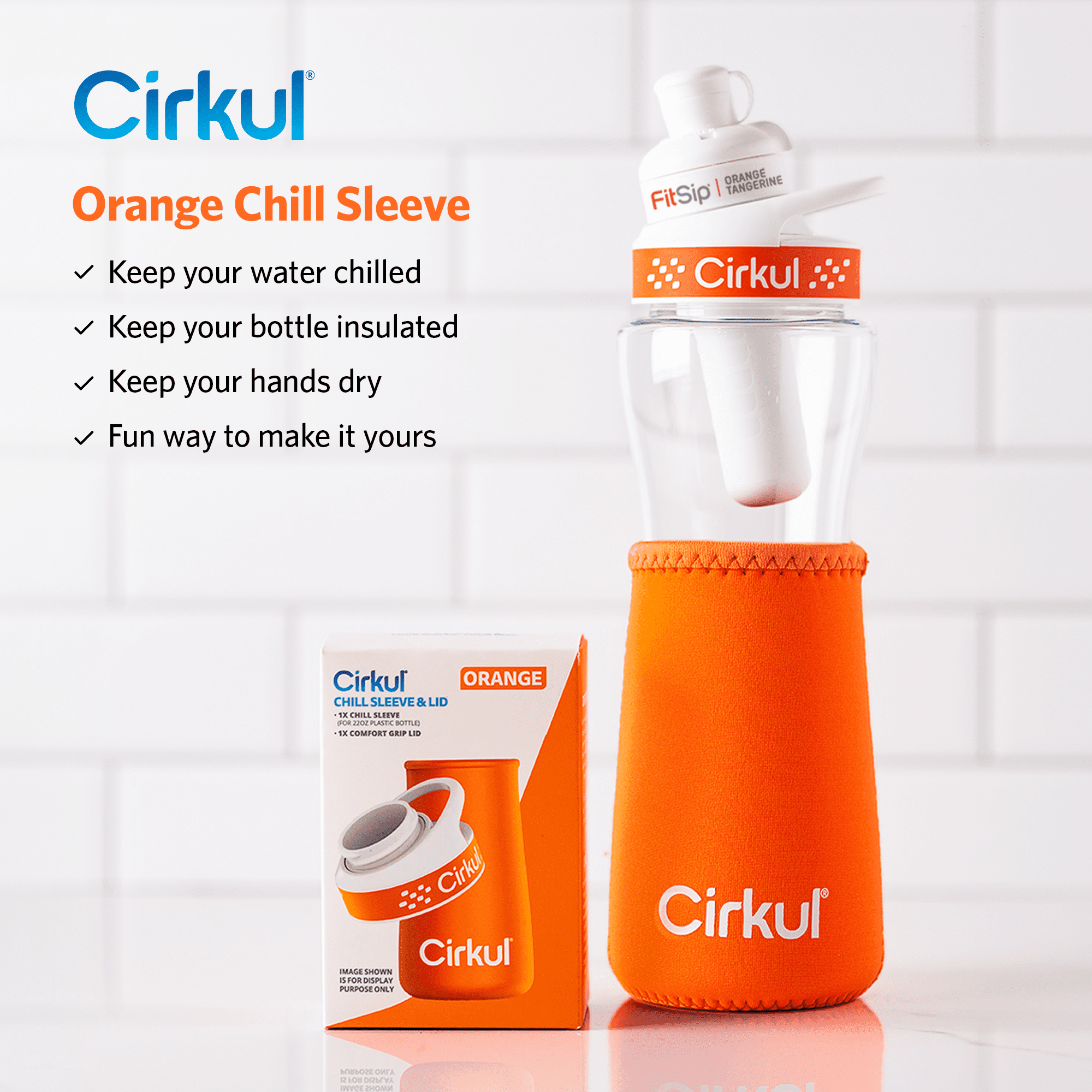 Cirkul Chill Sleeve & Comfort-Grip Lid for 22oz Bottle