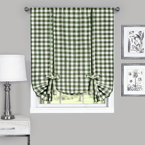 Sweet Home Collection Buffalo Sage Plaid Modern Window Curtain Panel : 42" x 84" Panel - Single