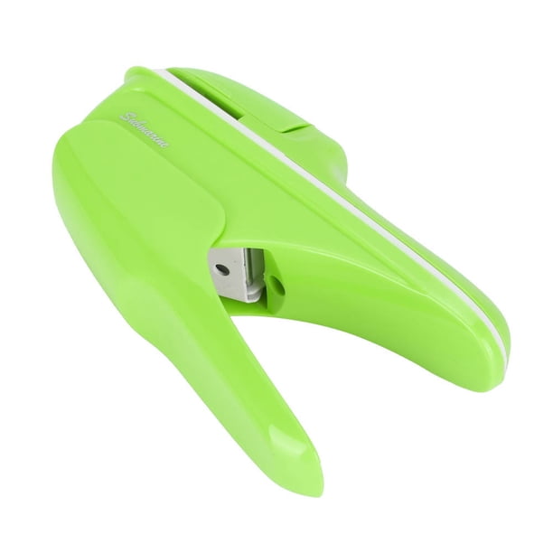 Grapadora ABS sin grapas, herramienta manual de encuadernación con grapadora sin grapas para papel de libros (verde)