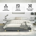 thumbnail image 5 of vidaXL California King Bed Frame, Fabric Upholstered Platform Bed Frame, Dark Gray, No Mattress, 5 of 9