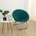 thumbnail image 4 of Housse de Chaise Ronde en Jacquard, Housse de Chaise Lune en Polyester à Haute Extensibilité, Protection pour Meubles de Salon, Lavable, Bleu, Taille, 4 of 8