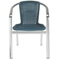 thumbnail image 4 of SAFAVIEH Wrangell Outdoor Patio Stacking Arm Chair,Teal, Set of 2, 4 of 9