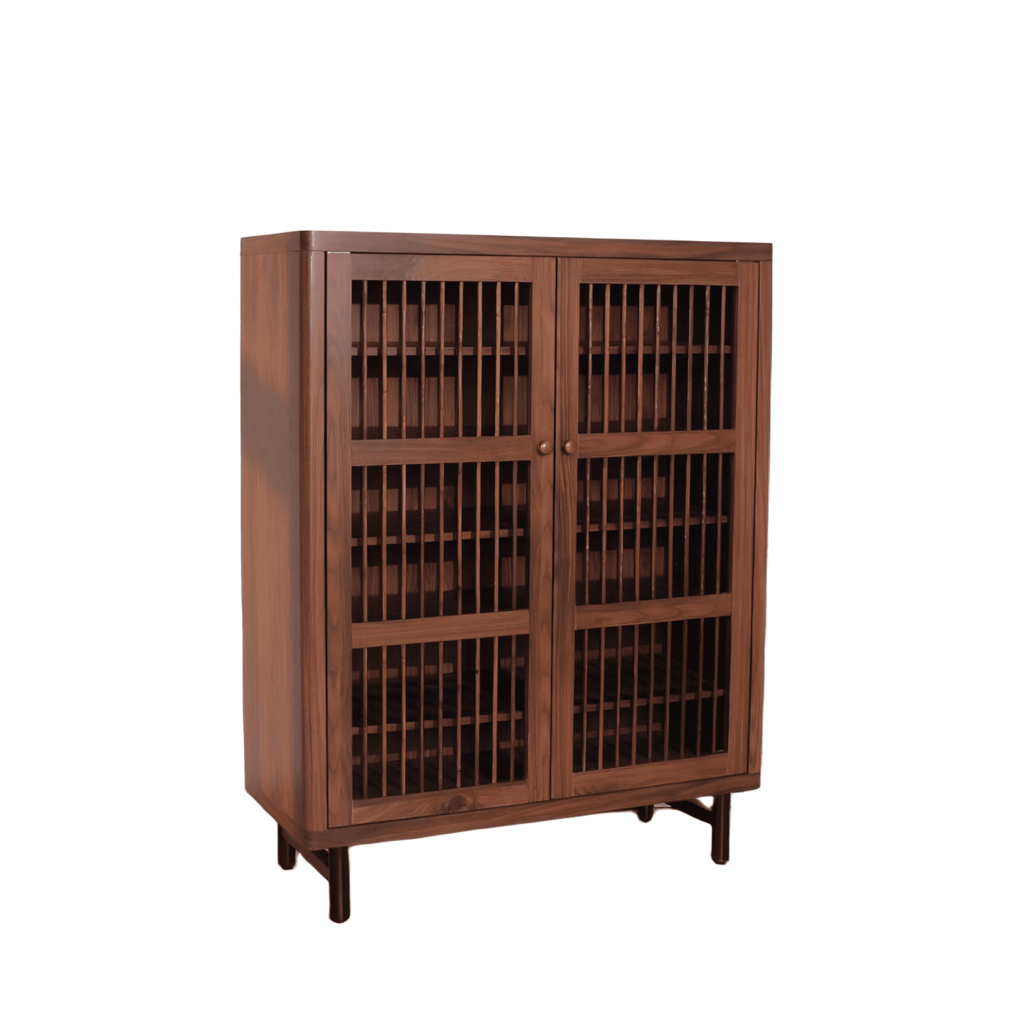 Leumius 6-Tier Wooden Shoe Cabinet with Shutter Doors, Modern Entryway Shoe Organizer with Adjustable Shelves, Freestanding Shoe Storage Rack for Entryway, Hallway and Living Room Walnut