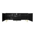 thumbnail image 6 of TV Stand with Solid Ion Feet, TV Console Table for Living Room, Bedroom,Black, 6 of 7