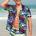 thumbnail image 6 of Men's Funky Hawaiian Shirt Short Sleeve Button Down Shirts Beach Party Holiday, 6 of 8