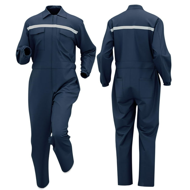 Handshe Men's Solid Color Long Sleeve Coverall Work Suit, Durable