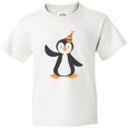 thumbnail image 3 of Inktastic Cute Penguin, Penguin With Party Hat Youth T-Shirt, 3 of 5