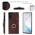 thumbnail image 6 of Feishell Fit for Samsung Galaxy Note 10 Case with 360° Rotatable Ring Holder,Shockproof Drop Resistant Premium Plain PU Leather Soft TPU Card Slots Kickstand Back Protective Phone Case,Coffee, 6 of 8