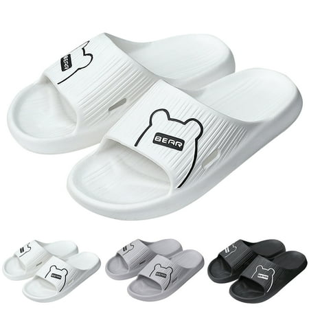 

Cathalem Men Slippers New Pattern Fashion Summer Slippers Indoor And Outdoor Versatile Flat Non Slip Mens Slip on Slippers Black 11