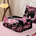 thumbnail image 6 of Manfei Sweet Gliter Print Zipper Full Size Comforter Sets with Fitted Sheet and 2 Pillowcases,Cartoon Initial L Zipper Bedding Set,Pink,Pink Reversible4pcs, 6 of 8