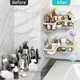 thumbnail image 2 of 1949 2 Pack Corner Shower Caddy,Strong adhesive Shower Organizer Shelf with 8 hooks.Waterproof, rustproof wall-mounted shower shelves for bathroom,dor, 2 of 4