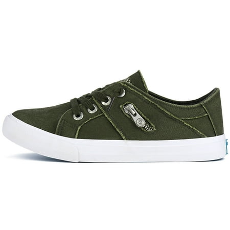 

Women Canvas Sneakers Low Top Slip On Casual Comfy Walking Flat Shoes