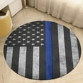thumbnail image 6 of Police Flag Round Carpet Circle Rug Outdoor Patio Area Rug Washable Large Area Rugs Hallway Room Decor Fitness Mats, 6 of 8