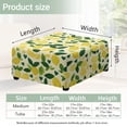 thumbnail image 7 of Xoenoiee Lemon Heart Leaves Print Ottoman Covers Square, Stretch Ottoman Slipcover Washable Footstool Slipcover Pouffe Cover, Furniture Protector for Sofa Storage, L, 7 of 7