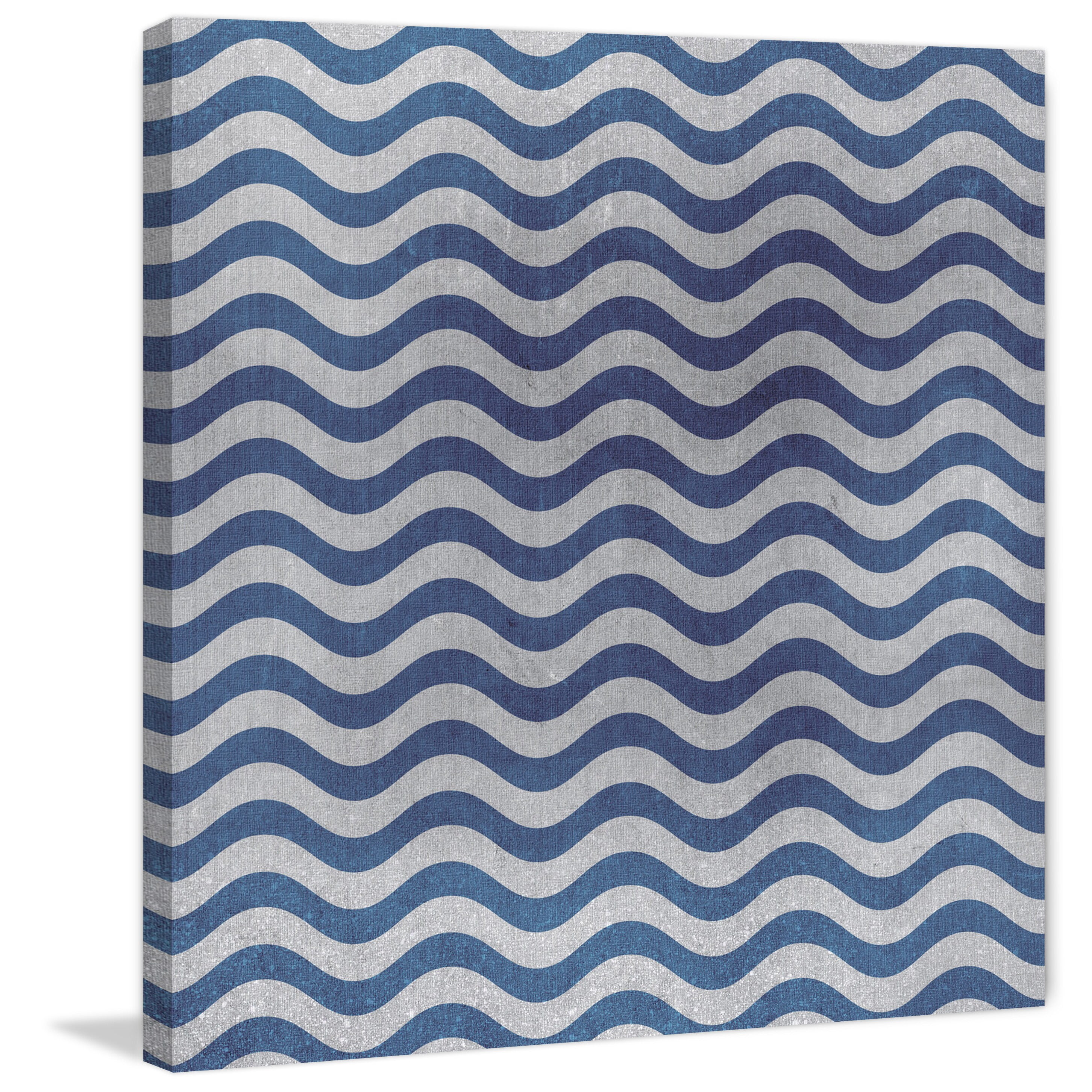 "Blue Waves" Painting Print on Wrapped Canvas
