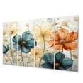 thumbnail image 2 of Designart "Blue Orange Petal Mosaics I" Abstract Botanicals Metal Wall Art Set, 2 of 5