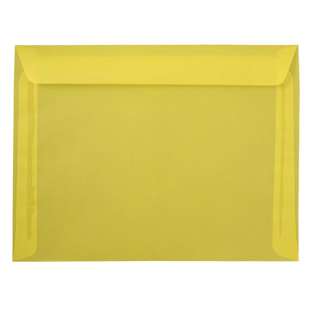 JAM 9 x 12 Translucent Envelopes, Yellow, 25/Pack, Primary Yellow