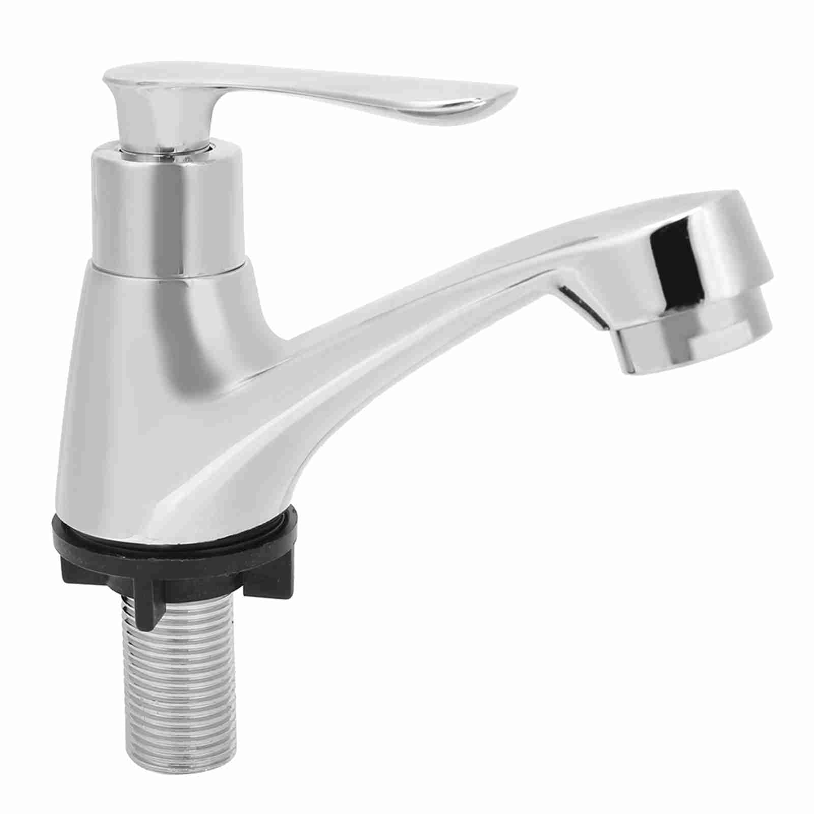 Rupoun G1/2in Household Zinc Alloy Single Handle Faucet Water Tap for Bathroom Kitchen Sink Basin 4.9 in / 12.5 cm