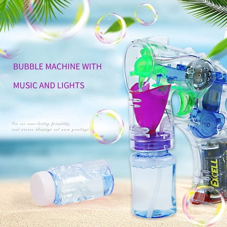 LED Bubble Maker and Bubble Liquid(70ml) for Bubble Machine Blaster Party Favors