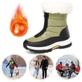 thumbnail image 4 of Botas Cálidas Invierno para Nieve Impermeables Con Forro Piel A Media Pantorrilla Mujer Exteriores, 4 of 9