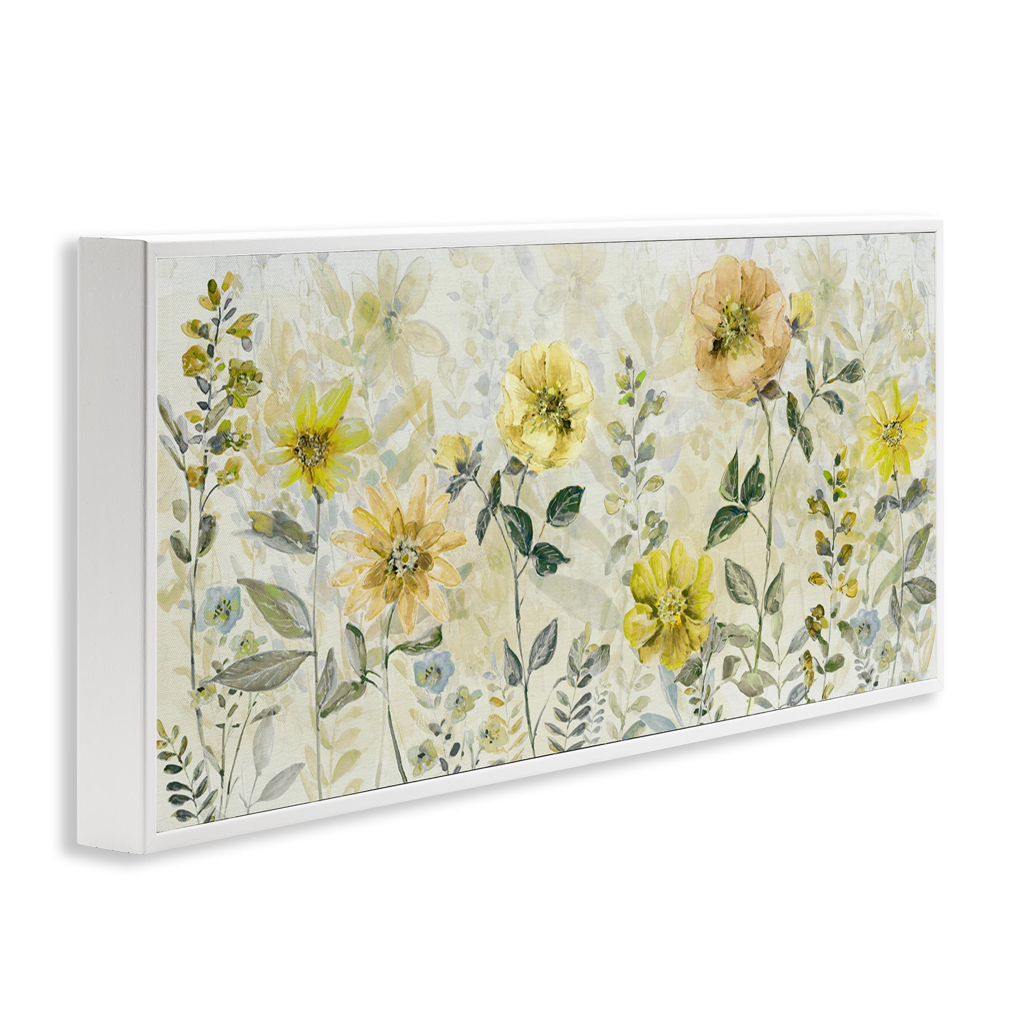 Stupell Industries Yellow Buttercup Garden White Framed Giclee Art, design by Sally Swatland