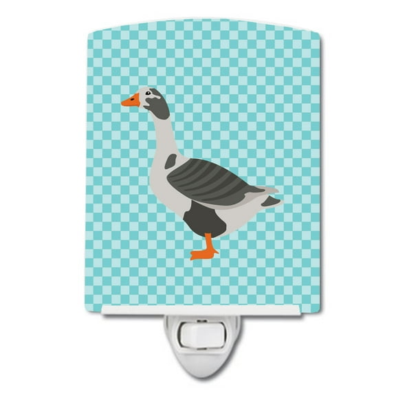 West of England Goose Blue Check Ceramic Night Light