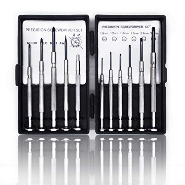 11 Piece Precision Screwdriver Set  with 5 Phillips Heads & 6 Flat Heads 