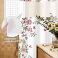 thumbnail image 4 of No Hook Shower Curtain, Pink Flowers Shower Curtains for Bathroom with See Through Top Window, Spring Floral Birds Elegant Botanical Watercolor Waterproof & Washable Bath Curtain Stall 48"x72", 4 of 9