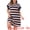 Pink, variant on DARING DIVA Women's Plus Size Tunic Short Sleeve Striped Casual t Shirt Dress 1X Black