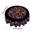 thumbnail image 3 of TIELUTT Nappe Florale d'Art Populaire Mexicain Bleu Marine avec Rectangle Brodé Coloré et Rond Nappe de 6 Pieds Housse de Table pour Arts et Artisanat Nappe Ronde d'Extérieur Tissu de Table Nappe Ajustée Cl, 3 of 7