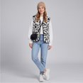 thumbnail image 4 of Womens Casual Sleeveless Vest Leopard Print Button Down Loose Fit Fall Winter Daily Layering Outerwear, M, 4 of 7