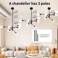 thumbnail image 4 of Deyidn 6-Light Sputnik Chandelier with Adjustable Height, Modern Black Ceiling Light Fixture for Dining Room Kitchen Island, 4 of 7