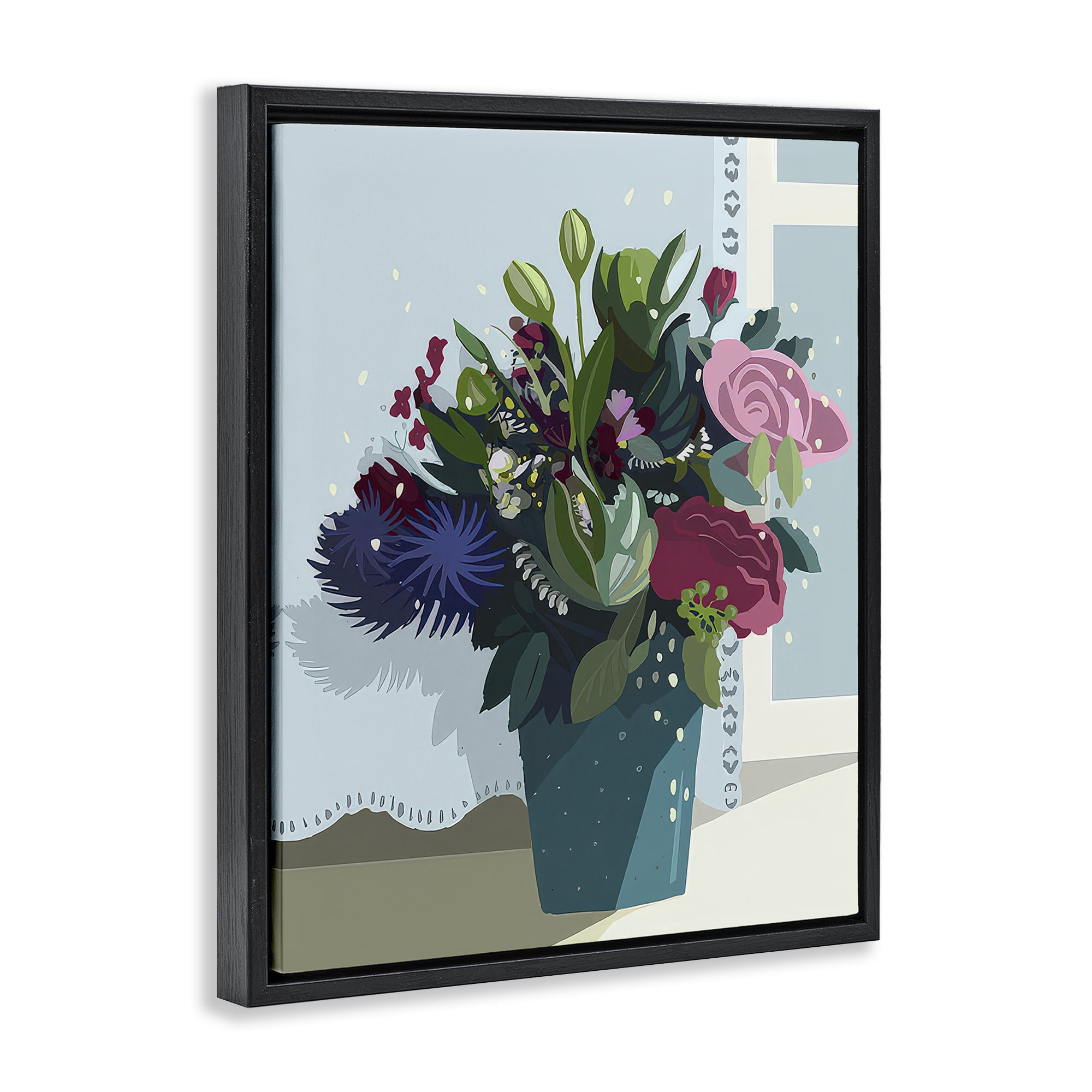 Stupell Industries After The Wedding Bouquet Plants & Flowers Painting Black Floater Framed Canvas Art Print Wall Art, 17 x 21