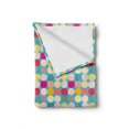 thumbnail image 2 of Vintage Soft Flannel Fleece Throw Blanket, Patchwork Pattern with Polka Dots and Stripes on Blue Toned Background Colorful, Cozy Plush for Indoor and Outdoor Use, 70" x 90", Multicolor, by Ambesonne, 2 of 6