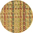 thumbnail image 1 of Ahgly Company Tapis Rond Lavable en Machine Intérieur Transitionnel Jaune, 4 Pieds Rond, 1 of 7
