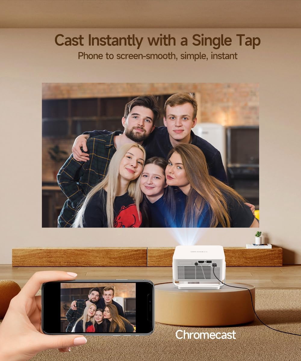 Magcubic Smart Projector HY300GT, 2K Support Portable Projector with WiFi and BT, Auto Focus & Keystone, 180° Rotatable Projector for Indoor/Outdoor