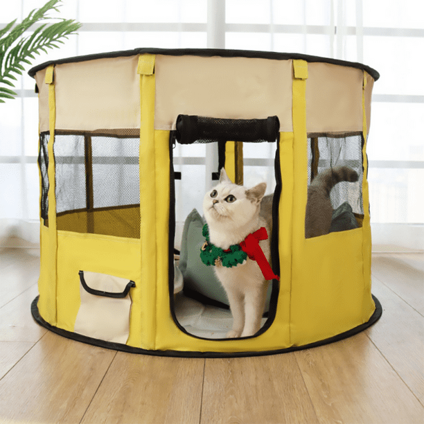 Vivefox Portable Pet Playpen Foldable Exercise Pen Tents Kennel Dogs Cats Indoor Outdoor Tent Dog Cat Bunny Travel Camping Use Com Vivefox Portable Pet Playpen Foldable, Outdoor Play Pen For Cats