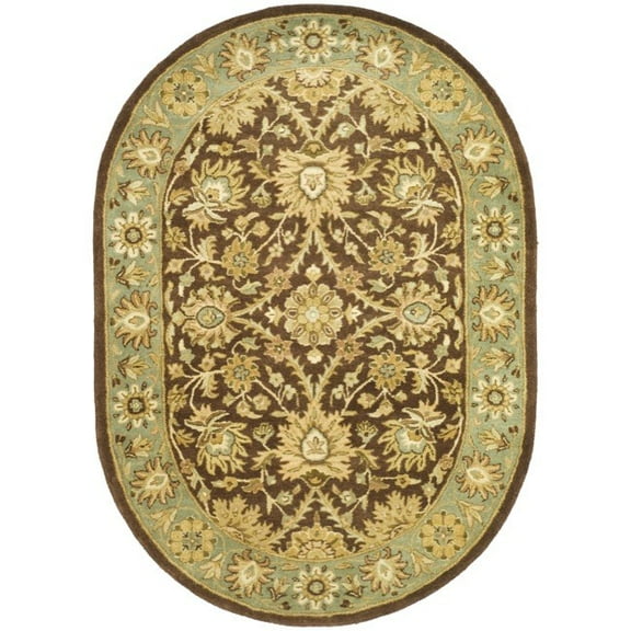 SAFAVIEH Antiquity Beaumont Oriental Area Rug, Chocolate/Blue, 7'6" x 9'6" Oval