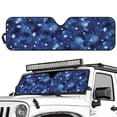 thumbnail image 2 of Psesaysky Blue Galaxy Stars Windshield Sun Shade, Cute Shade Heat Shield Foldable, Block UV Rays, 52.95x16.14 inch, Compatible with Car SUV Off-road Vehicle, 2 of 7
