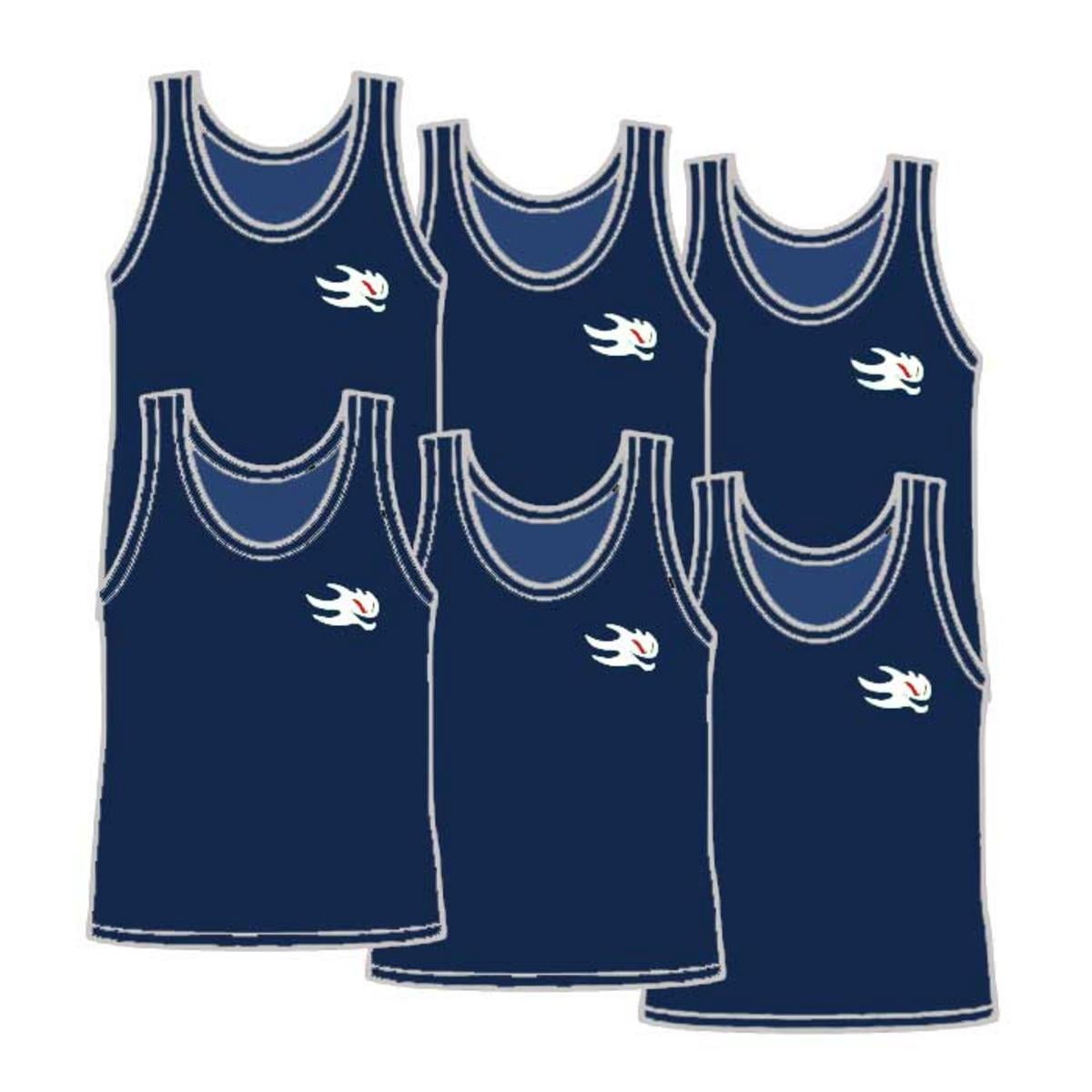 All Sport Pinnies for Youth in Pkg of 6 Vests. Navy Blue. Fits Most