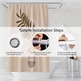 thumbnail image 6 of Abstract Bohemian Bathroom Shower Curtain Eucalyptus Leaves Boho Beige Shower Curtain with Hooks Waterproof Fabric Polyester Shower Curtain for Modern Aesthetics Home Decorative, 72x84 Inch, 6 of 6