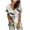 White, variant on WXLWZYWL Women's Loose Tops Crewneck Print Tees Short Sleeve T Shirt Blouse Loose Tops Green