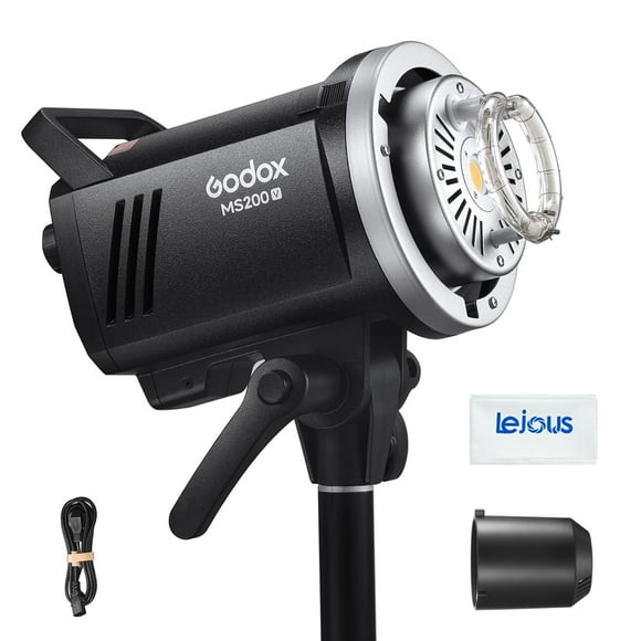 Godox MS200V Compact Studio Strobe Flash Light, 200ws GN53 5600K Bowens Mount Monolight, 2.4G Wireless X System, 10W LED Modeling Lamp, for Wedding Po