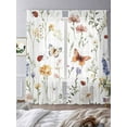 thumbnail image 2 of Spring Butterfly Floral Sheer Curtains for Living Room Bedroom Pastoral Botanical Watercolor Sheer Curtains 96 Inch Long 2 Panels Set Light Filtering Curtain Window Treatments Drapes for Dining Room, 2 of 6