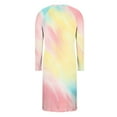 thumbnail image 6 of Lorytime Pajamas Dresses for Women V Neck Knee Length Long Sleeve Sleepdress Tie Dye Print Sleepshirts Nightdress Pajamas Dress Casual Comfy Soft Lounge House Nightgowns S, 6 of 7