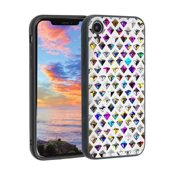 Diamond-Stone-76 Phone Case, Degined for iPhone XR Case Men Women, Flexible Silicone Shockproof Case for iPhone XR