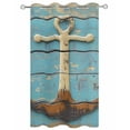 thumbnail image 2 of nqOlkjepod Outdoor Curtains for Patio Waterproof, Vintage Anchor Outdoor Privacy Panels Grommet, Coastal Nautical Blue Brown Wooden Blackout Outside Curtains for Porch/Cabana 54"x84", 1 Panel, 2 of 8
