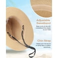 thumbnail image 3 of Zylioo Small Heads Straw Panama Hats,Fedora Beach Sun Hat for Petite Heads,Wide Brim Summer Travel Hat, 3 of 7