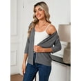 thumbnail image 3 of HOWCOME Women's Lightweight Button-Up Cardigan Soft Knit 3/4 Sleeve Sweater Casual Layer, Grey M, 3 of 7